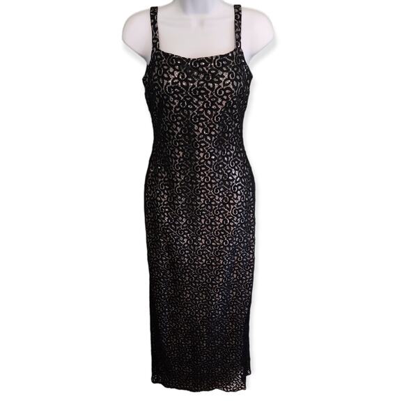Vintage Gunne Sax Jessica McClintock Dress Formal Y2K Black Size 6 - Picture 1 of 9